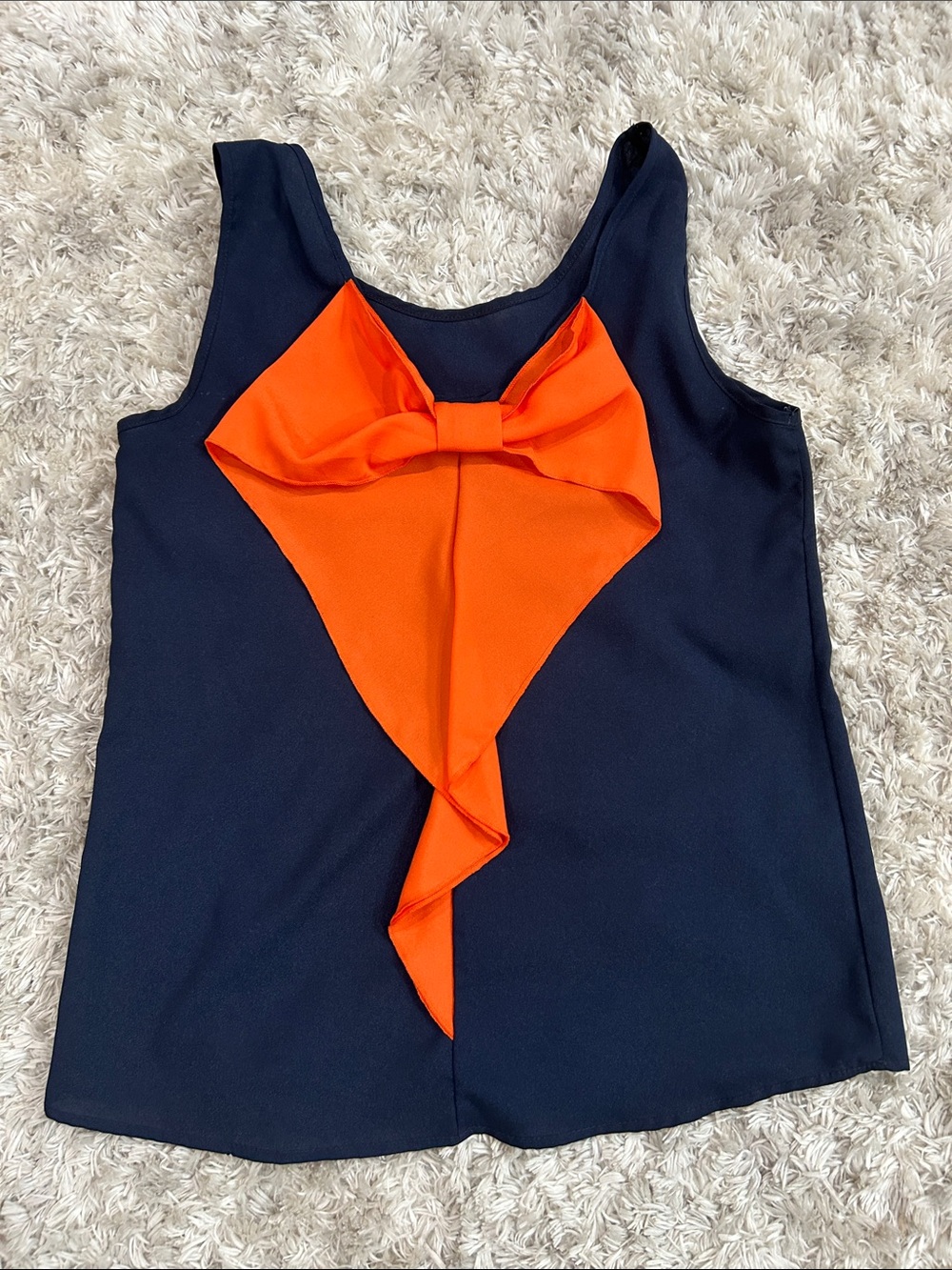 Karlie Navy Camisole with Orange Bow Accent